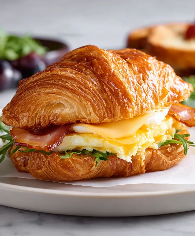 Easy Croissant Breakfast Sandwiches-Quick Meal