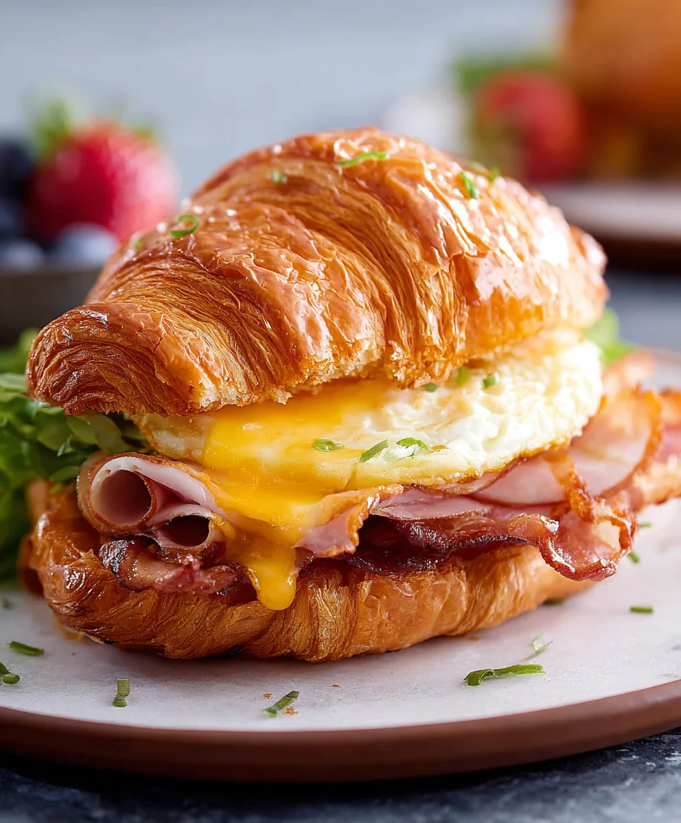 Easy Croissant Breakfast Sandwiches-Quick Meal