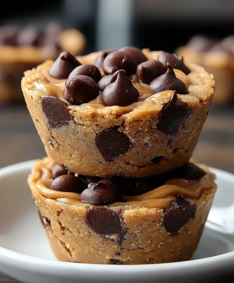 Peanut Butter Chocolate Chip Cookie Cups-Easy Recipe