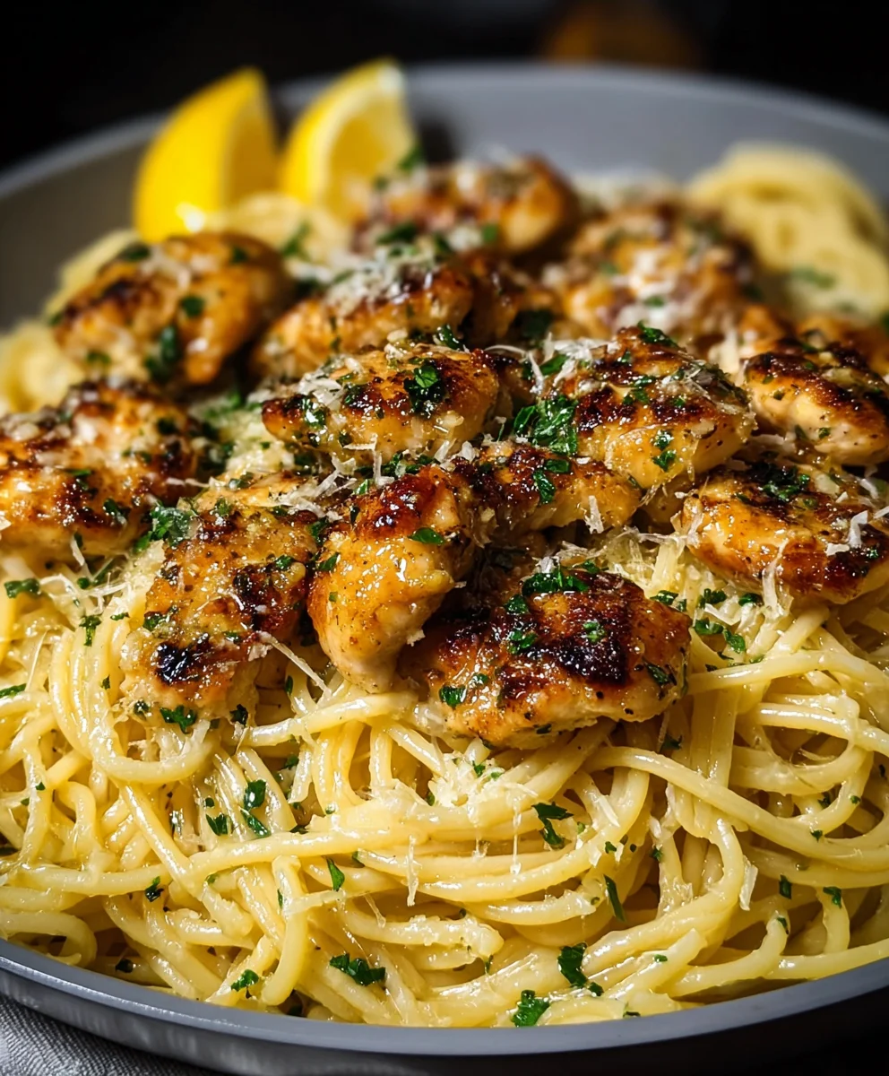 Easy Lemon Chicken Parmesan Linguine Recipe