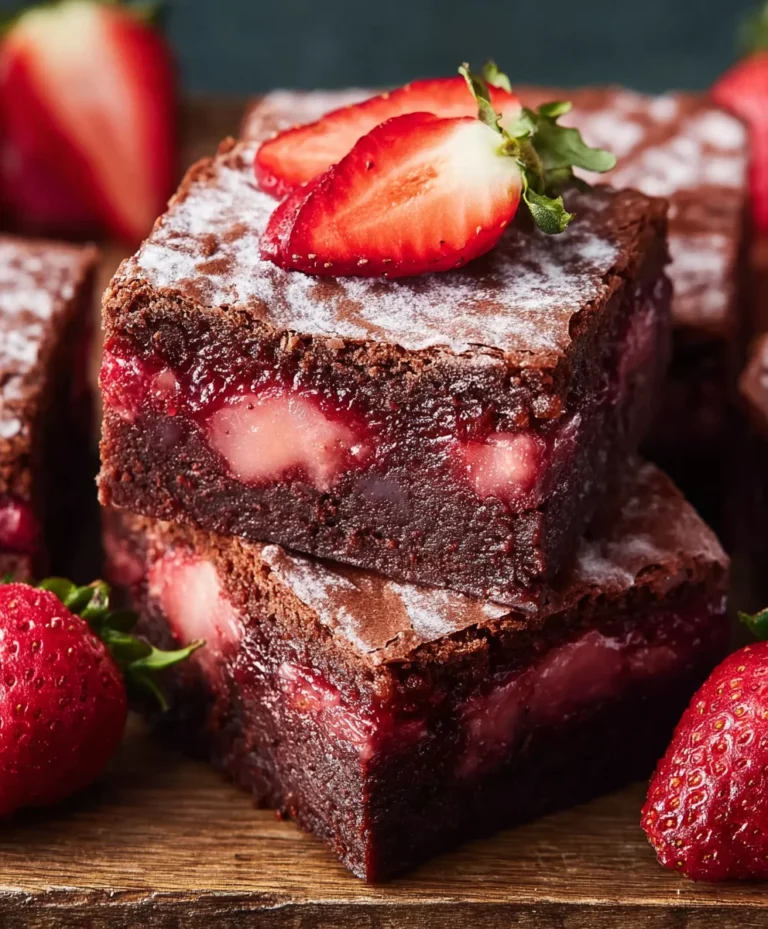 Delicious Strawberry Brownies-Fruity Chocolate Treat
