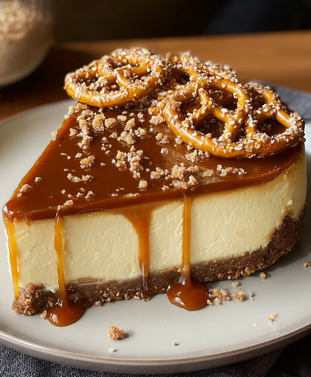 Salted Caramel Pretzel Cheesecake - A Sweet & Salty Dream
