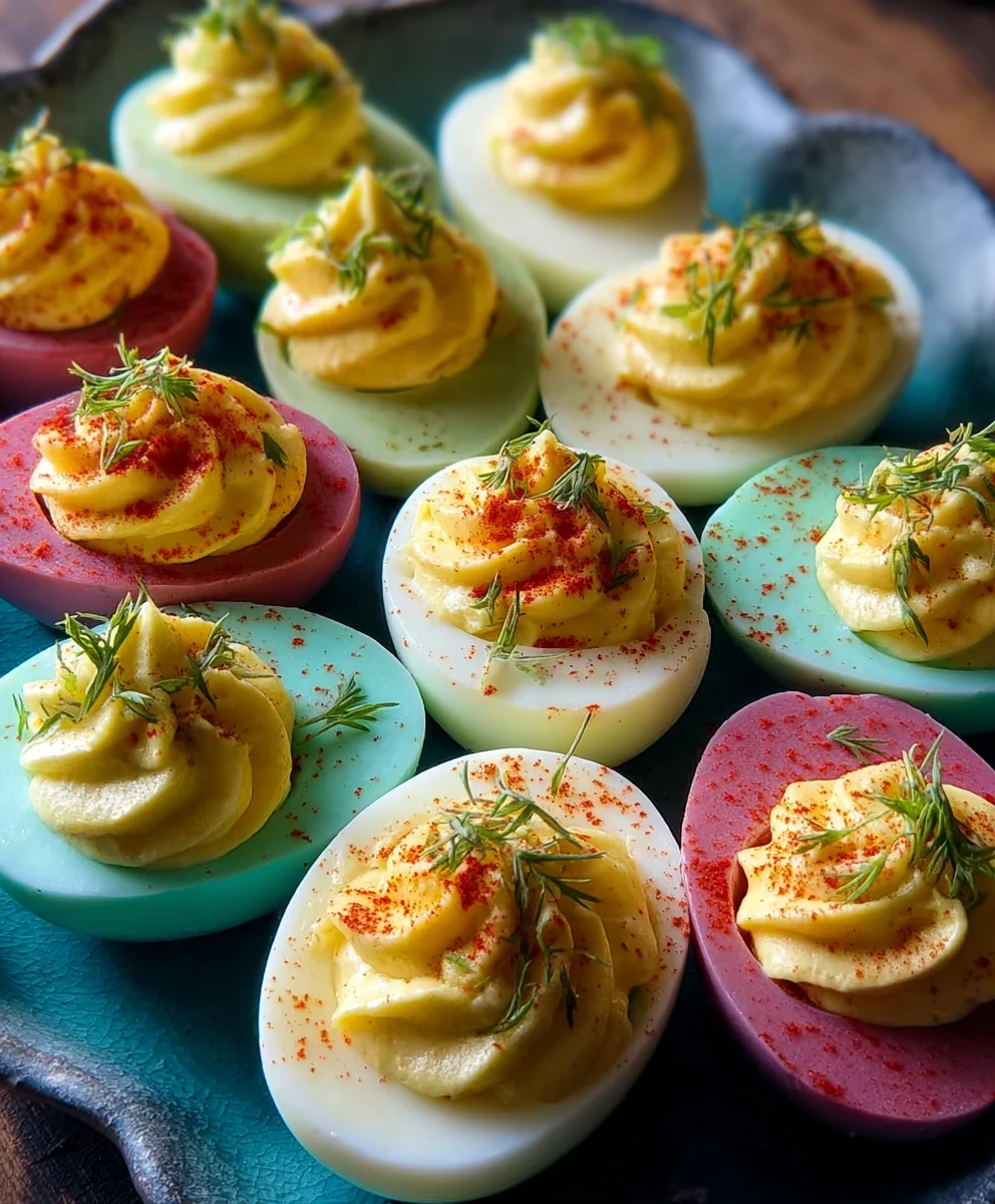 Easy Colored Deviled Eggs Recipe - Fun Party Appetizer