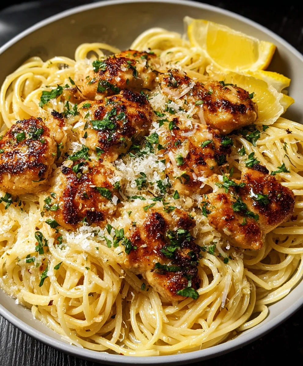 Easy Lemon Chicken Parmesan Linguine Recipe