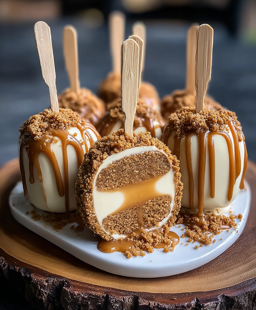 Biscoff Cookie Butter Cheesecake Pops - Delicious Treats