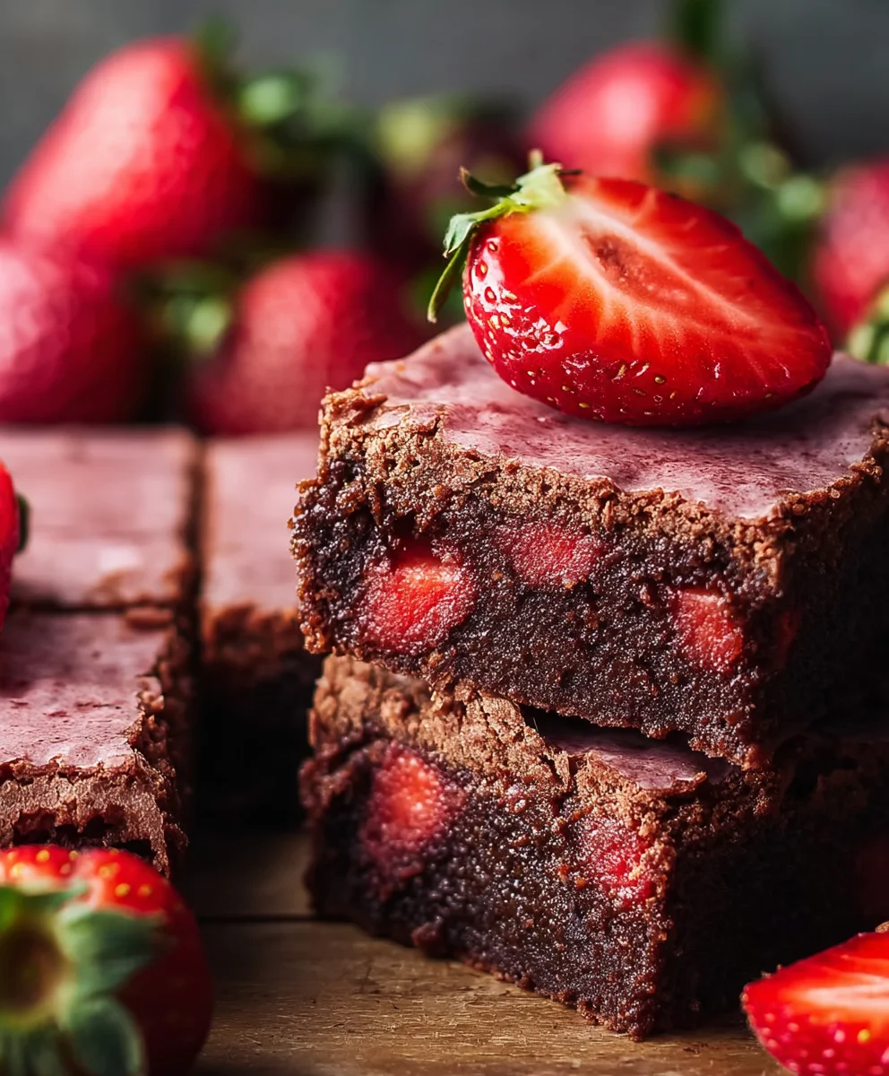 Delicious Strawberry Brownies-Fruity Chocolate Treat