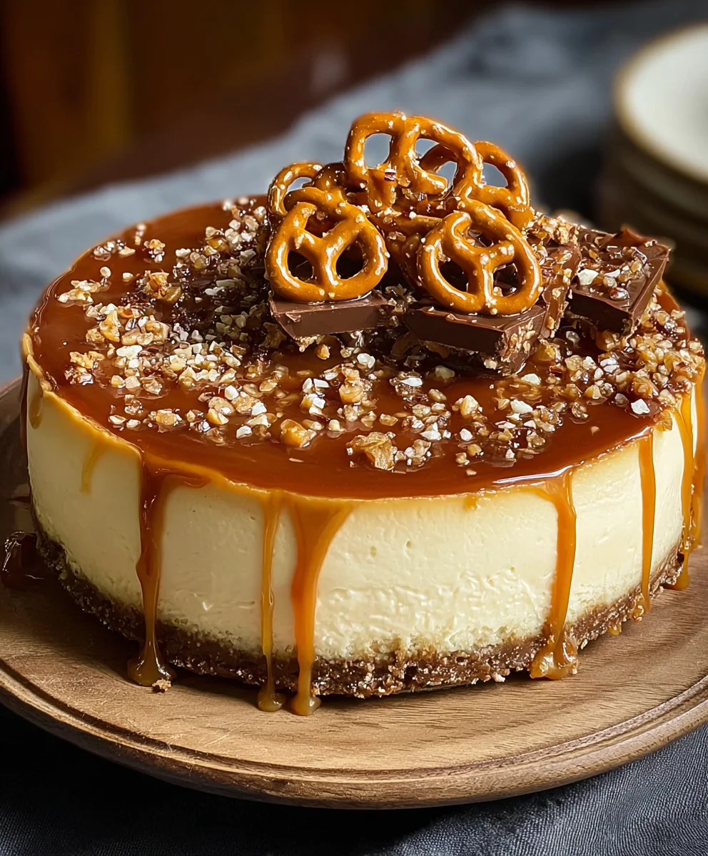 Salted Caramel Pretzel Cheesecake - A Sweet & Salty Dream