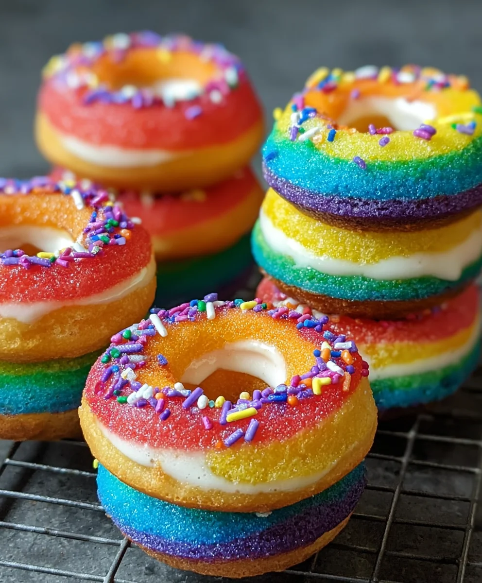 Mini Rainbow Vanilla Bean Donuts-Sweet Fun!