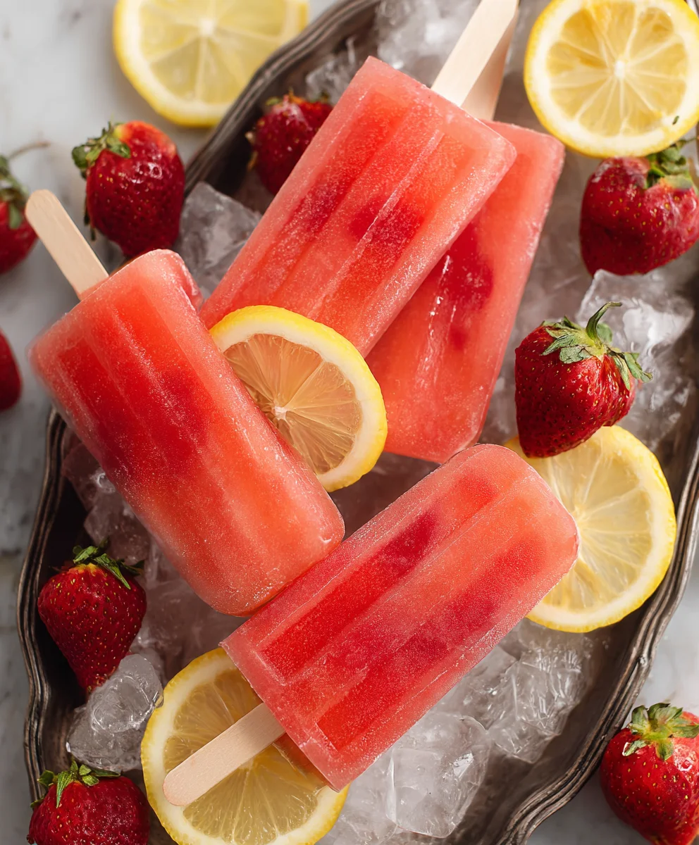 Strawberry Lemonade Popsicles-Refreshing Summer Treat