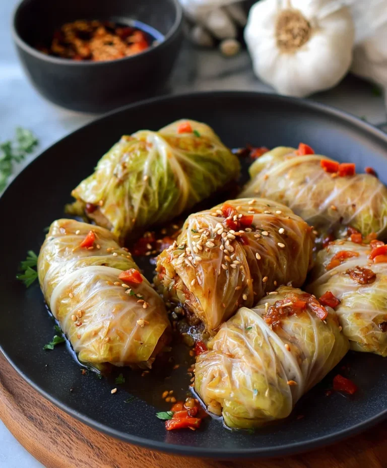 Easy Vegan Cabbage Rolls-Hearty Beef-Style Filling