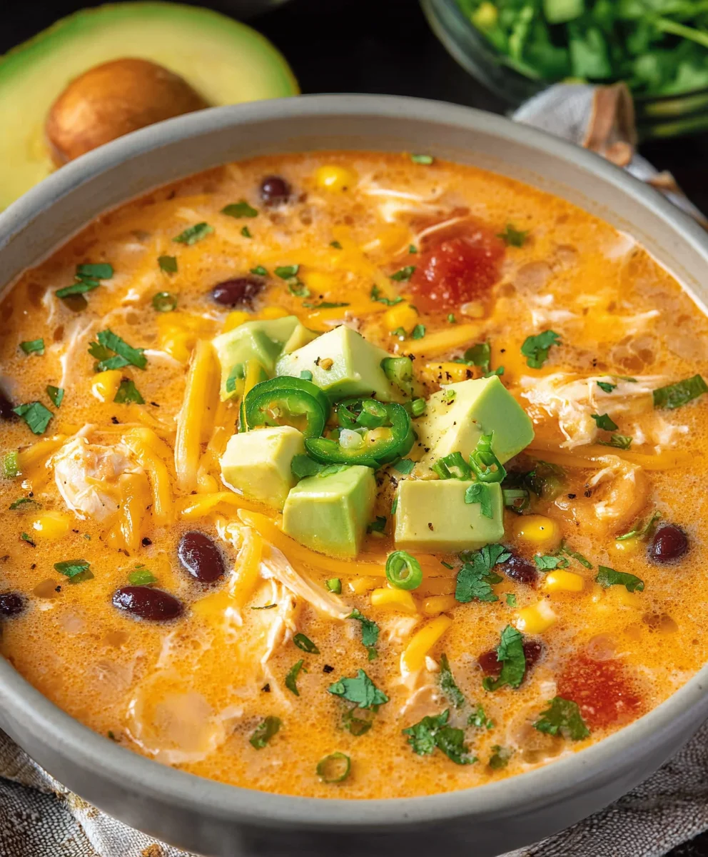 Creamy Chicken Enchilada Soup-Easy Comfort Food
