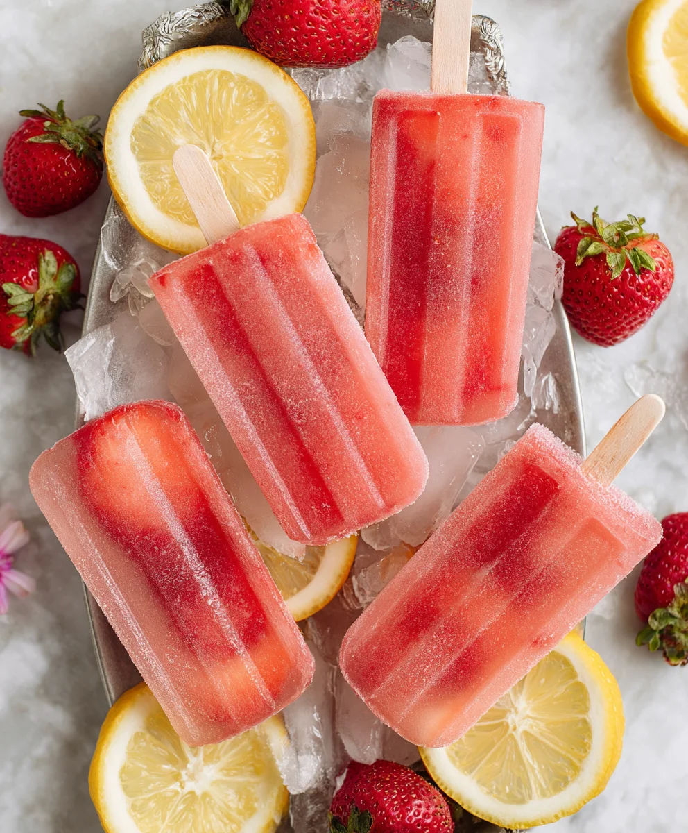 Strawberry Lemonade Popsicles-Refreshing Summer Treat