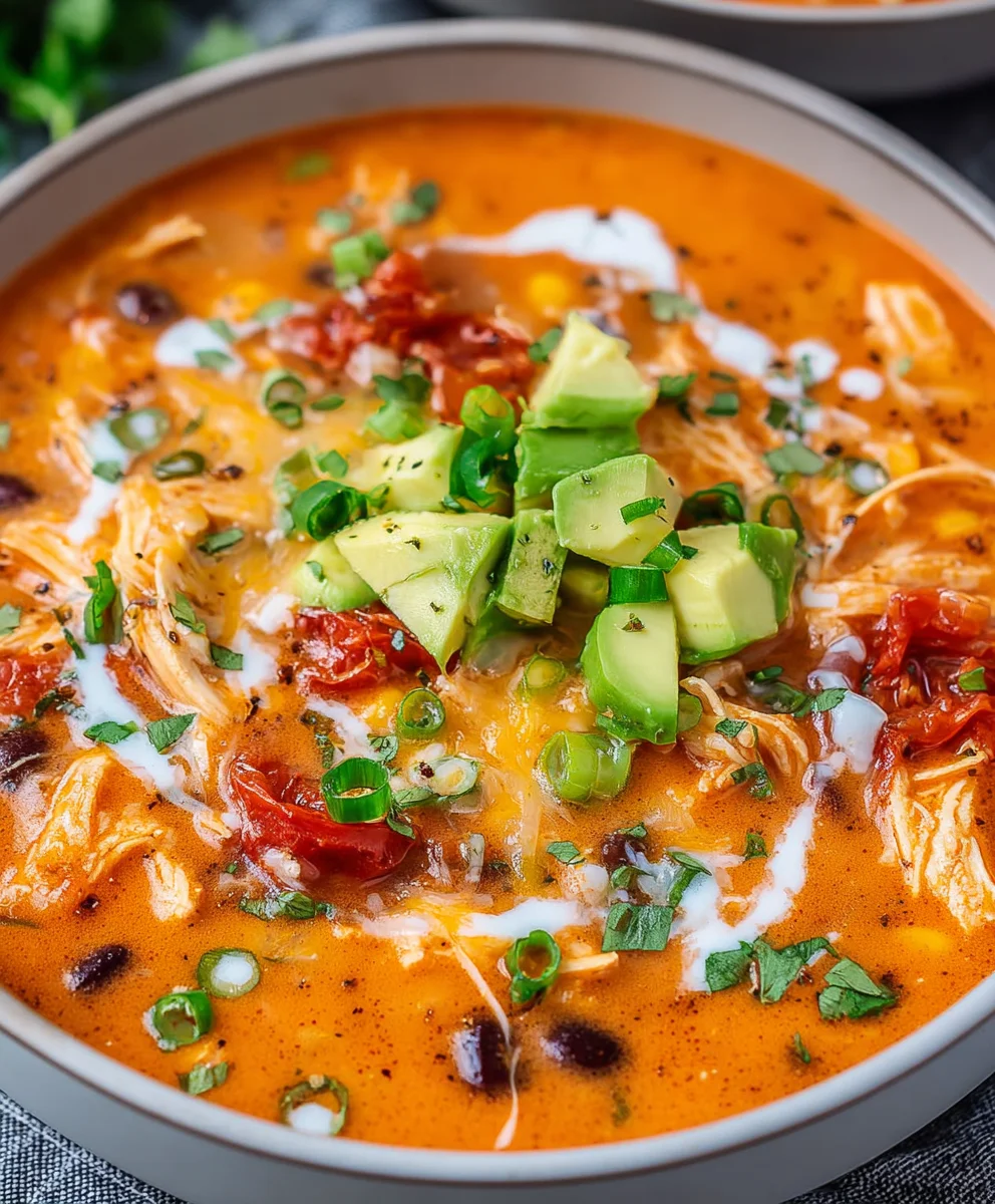 Creamy Chicken Enchilada Soup-Easy Comfort Food