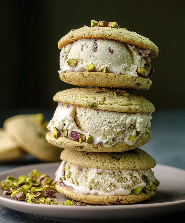 Pistachio Cookie Ice Cream Sandwiches – Easy & Delicious