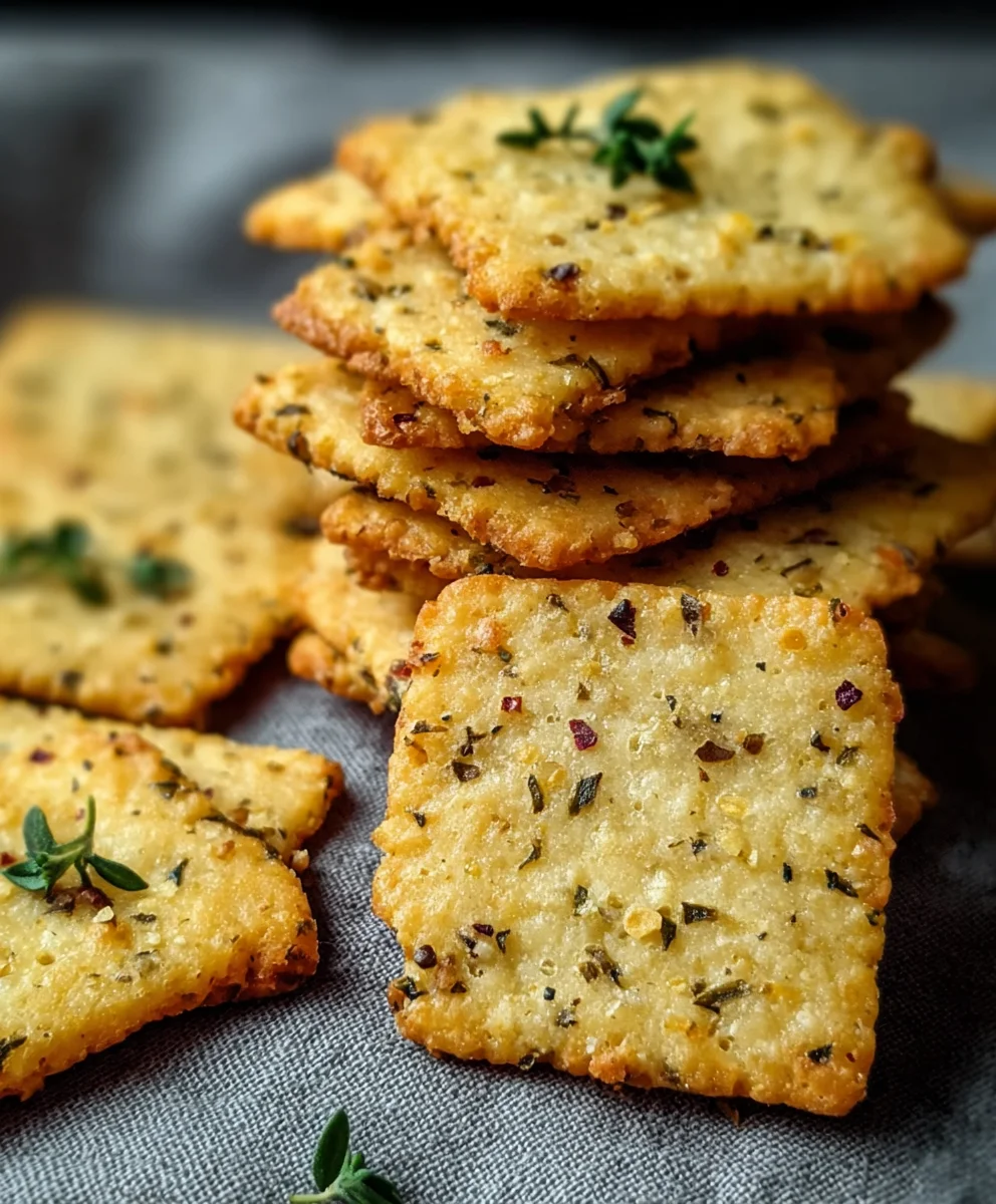 Garlic Herb Chickpea Flour Crackers-Healthy Snack