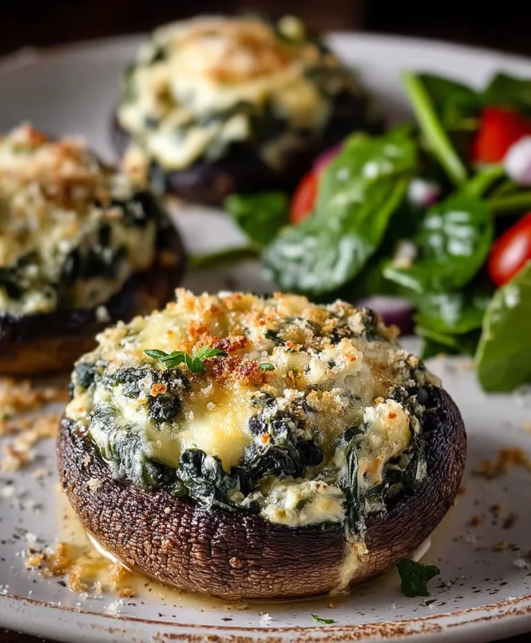 Spinach Cheese Stuffed Portobello Mushrooms – Easy Recipe