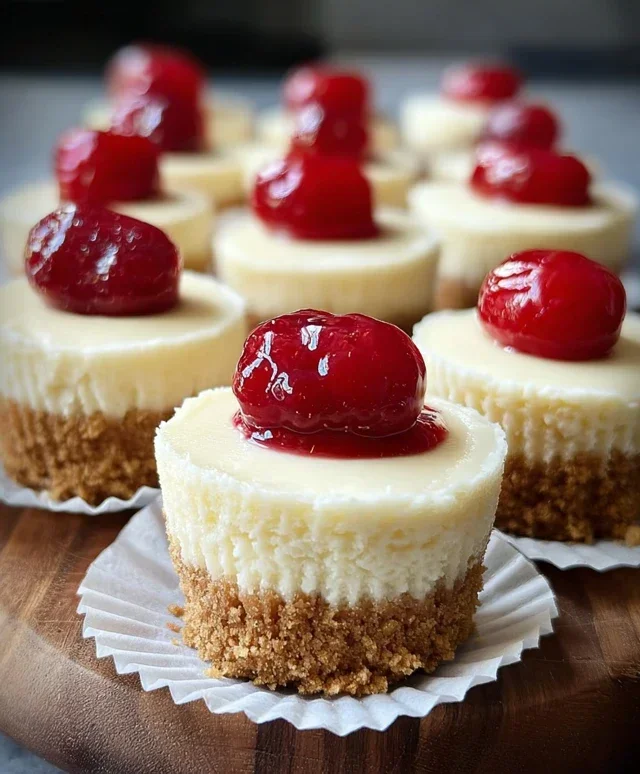 Super Easy Mini Cheesecakes with Vanilla Wafer Crust