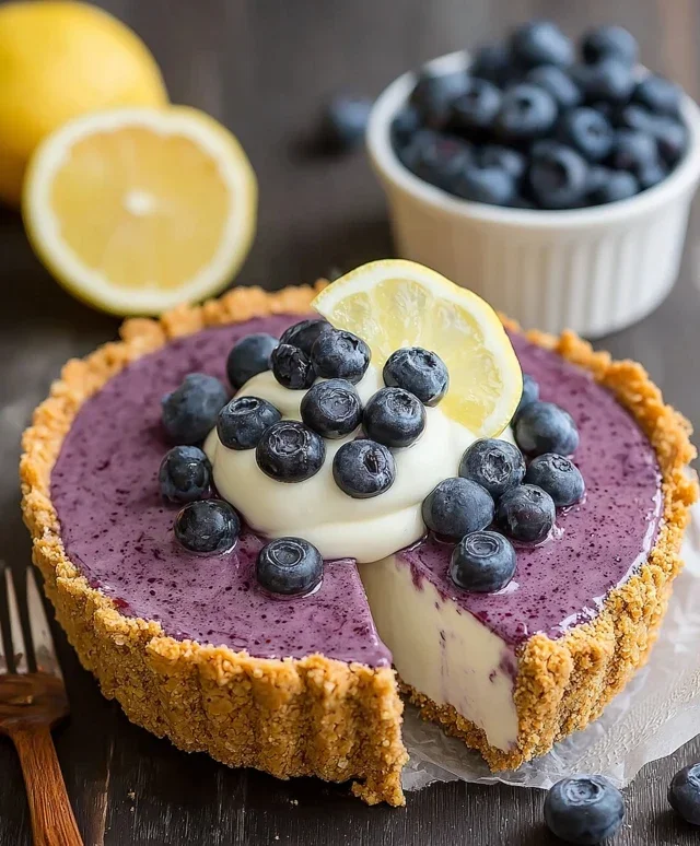 No Bake Lemon Blueberry Pie