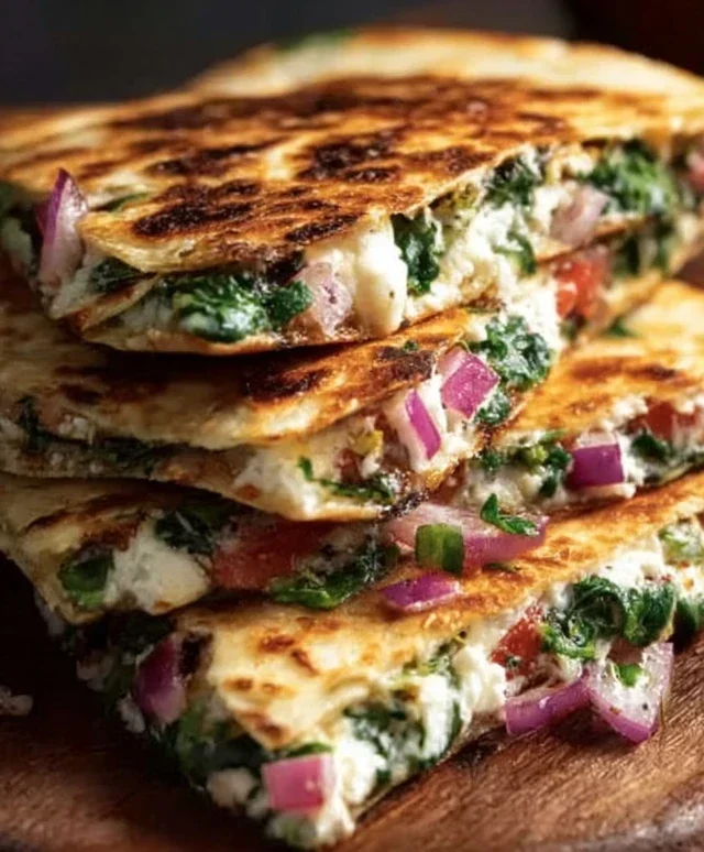 Spinach and Feta Quesadillas