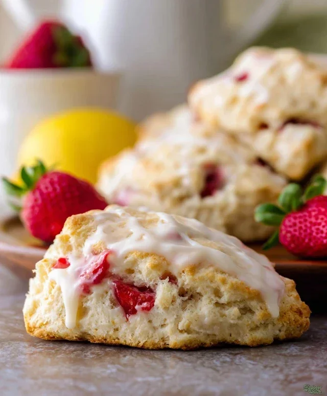Strawberry Lemon Cream Scones