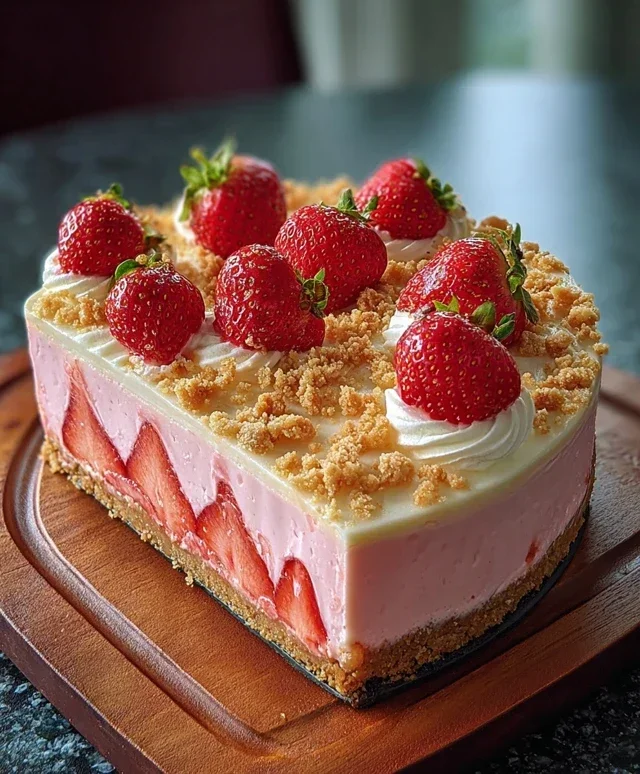 Pink Strawberry Crunch Cheesecake