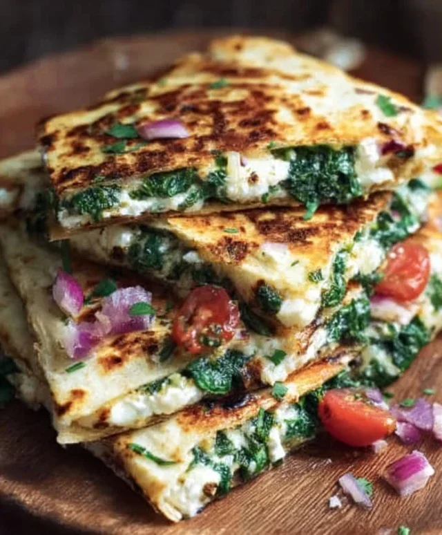 Spinach and Feta Quesadillas