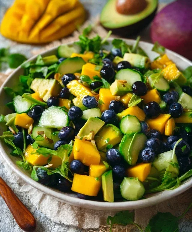 Mango Cucumber Salad with Blueberry and Avocado