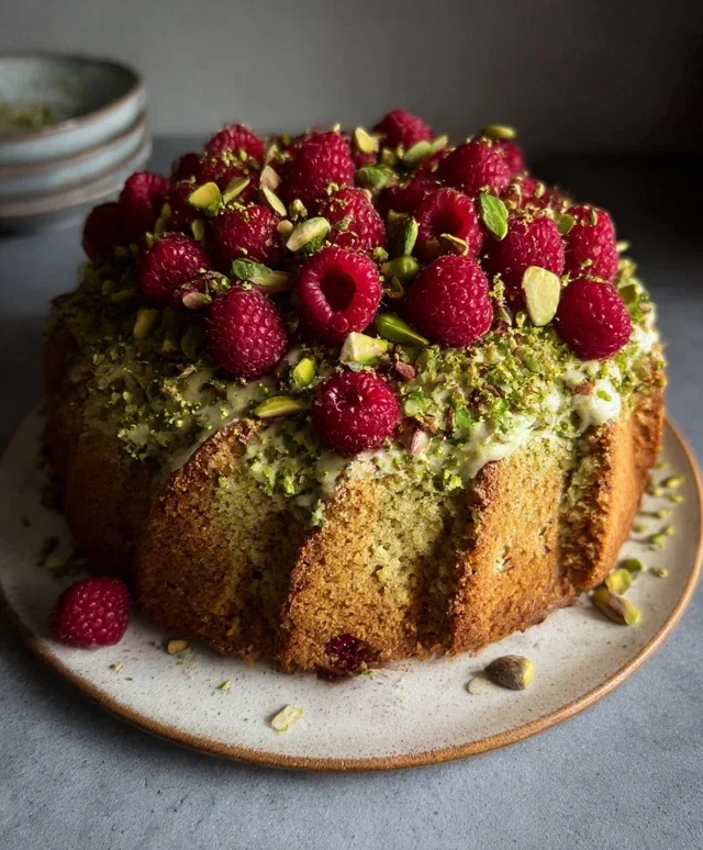 Pistachio Raspberry Cake